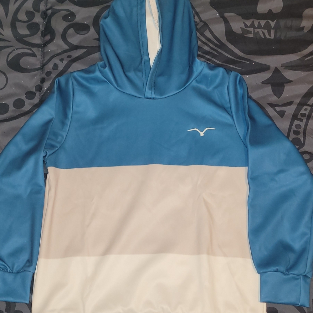 Teal, Gray and White Hoodie Size M 7-8 YEARS